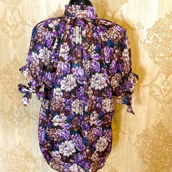 NWT Birgitte Herskind Gajol Blouse Blooming Floral Metallic  38 - Picture 4 of 13